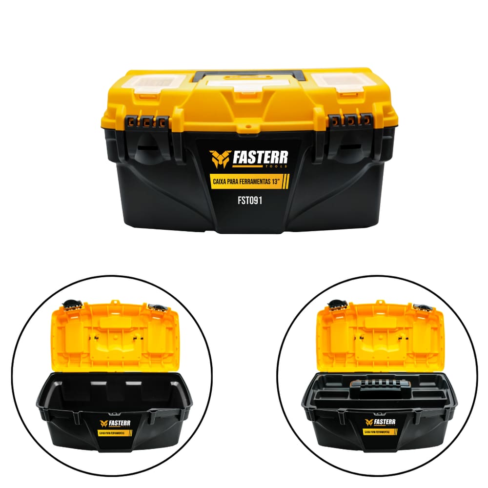Caixa Plástica Organizadora de Ferramentas e Pesca 13” Fasterr - FST091