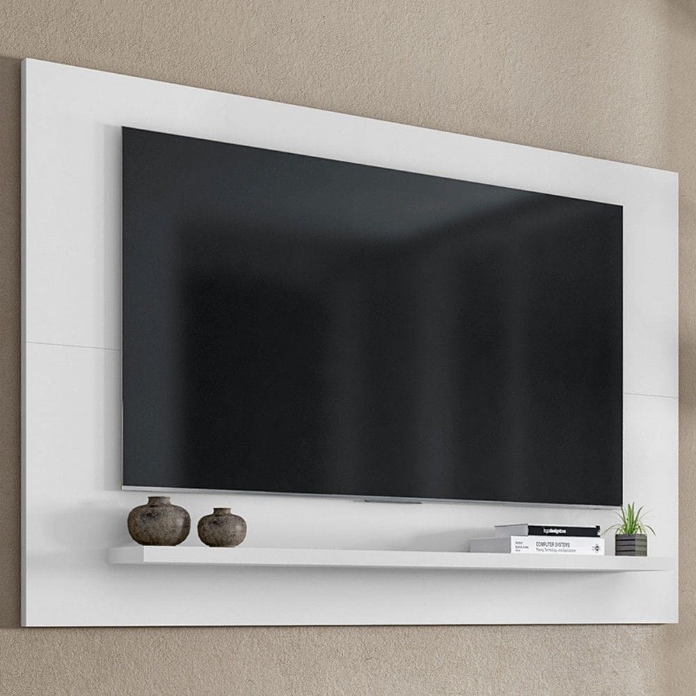 Painel para TV Até 60 Polegadas Mafra 1 Prateleira Branco - Pnr Móveis