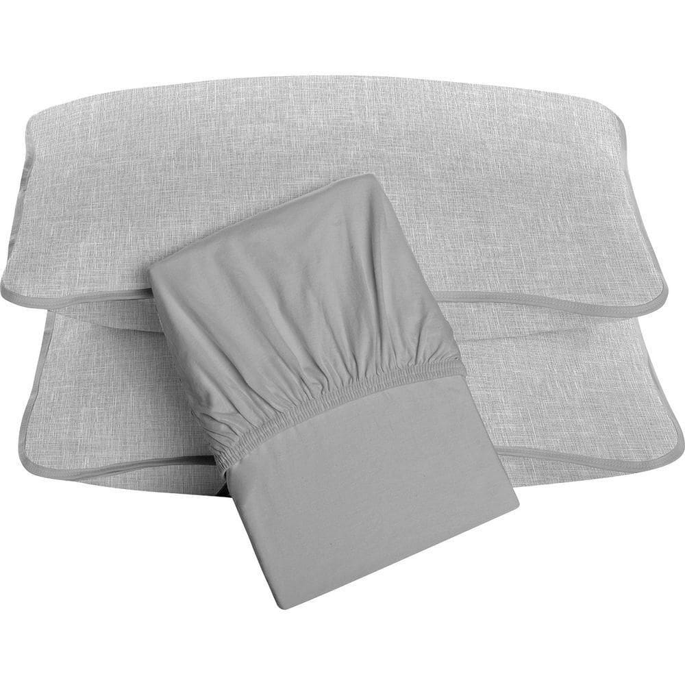 Jogo De Cama Tecebem Queen Malha 100% Algodão Brian 3 Peças Premium Cinza