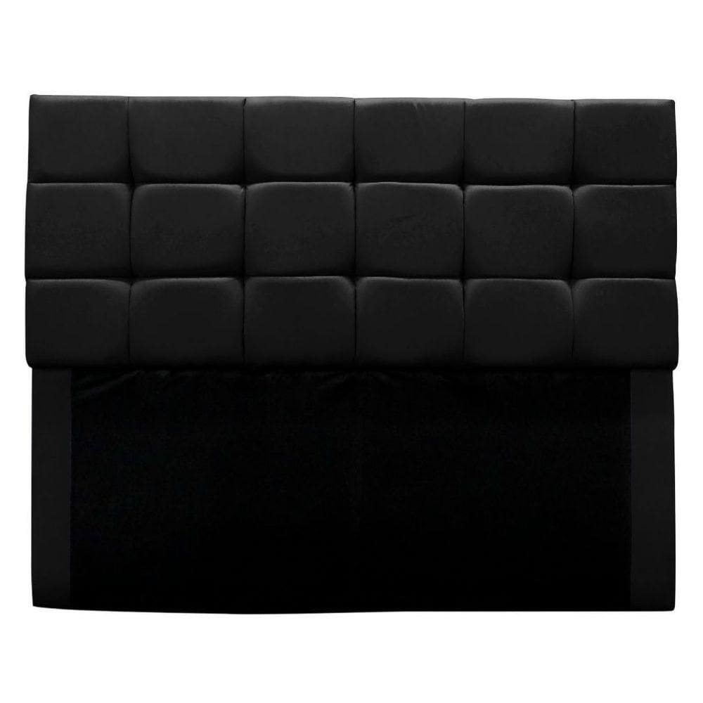 Cabeceira Estofada Cama Box Casal 140 Cm Bianca Suede Preto