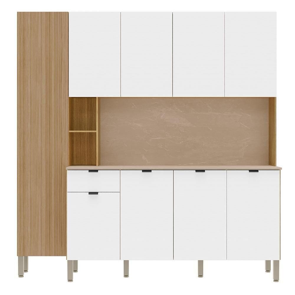 Cozinha Compacta 9 Portas 1 Gaveta 201 Cm Pulse Freijo