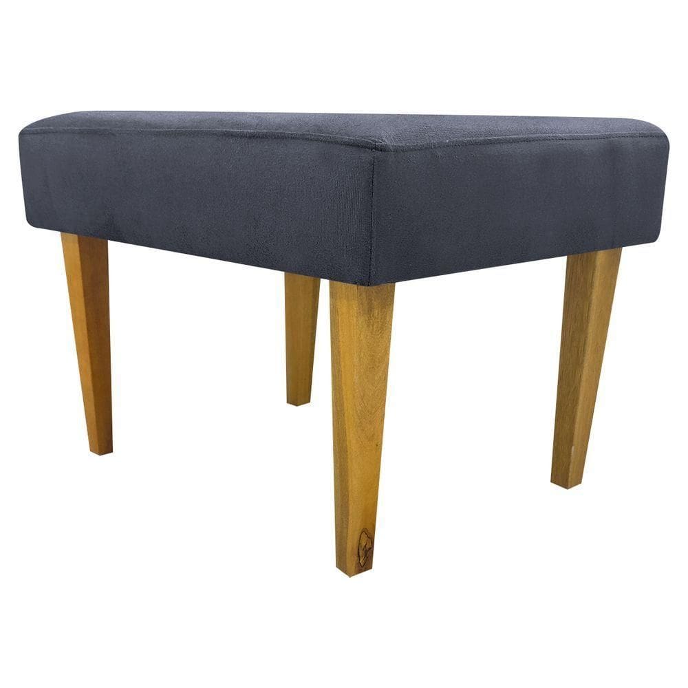 Puff Decorativo Retangular Para Sala Recepção Charme Pé Trapézio Suede Cores