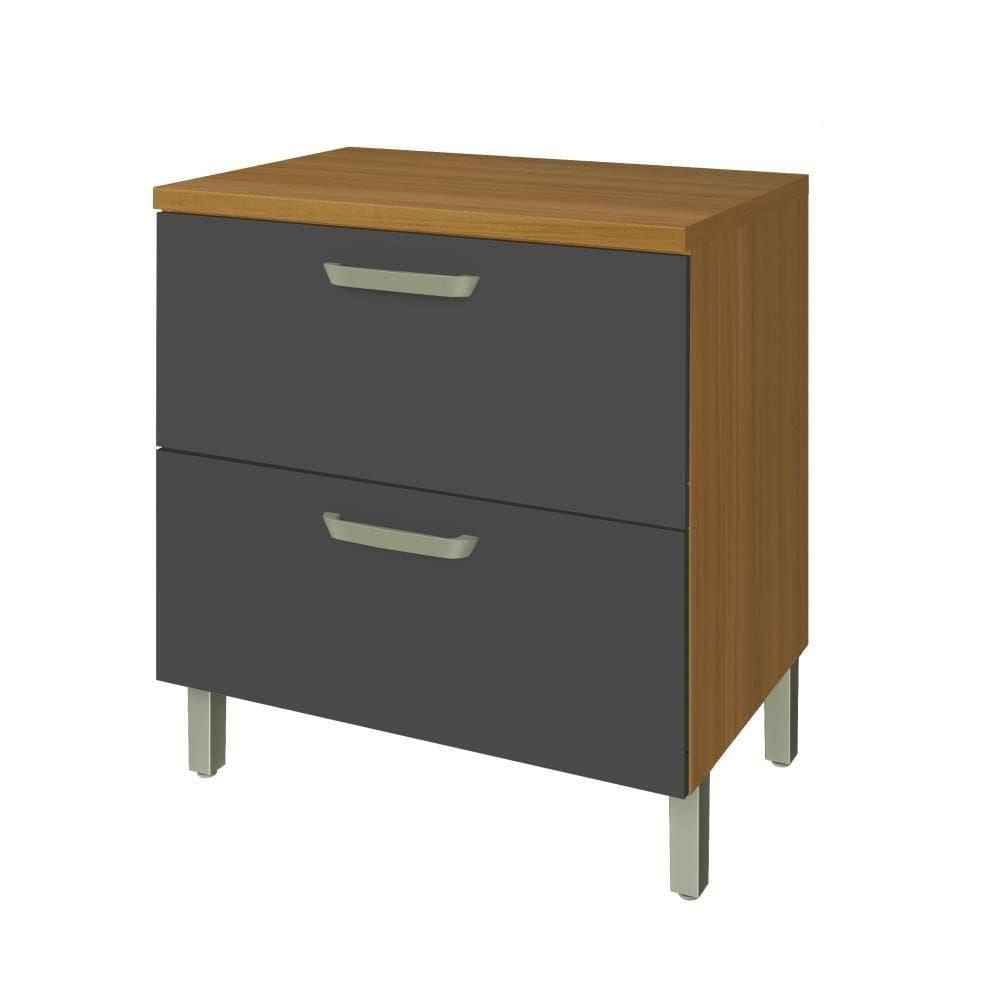 Balcão 1 Porta 1 Gaveta 80cm Em Mdf Princesa Freijó/grafite Nesher