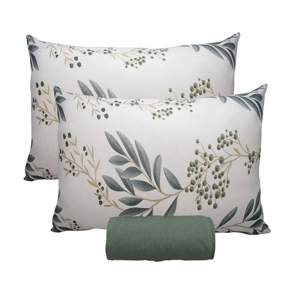 Jogo De Cama Queen Portallar Malha 100% Algodão Madrid 3 Peças Verde