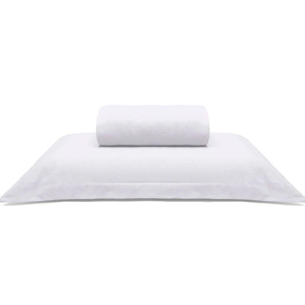 Jogo De Cama Buettner Solteiro Malha Liso 2 Peças Image Branco
