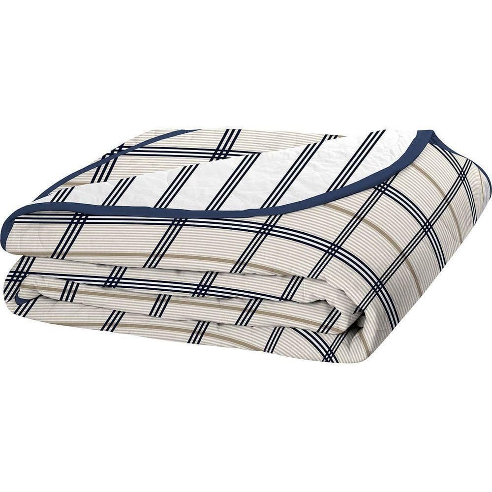 Cobre Leito Tecebem King Malha 100% Algodão Estampado Em Matelassê Otto 240x280m Marinho