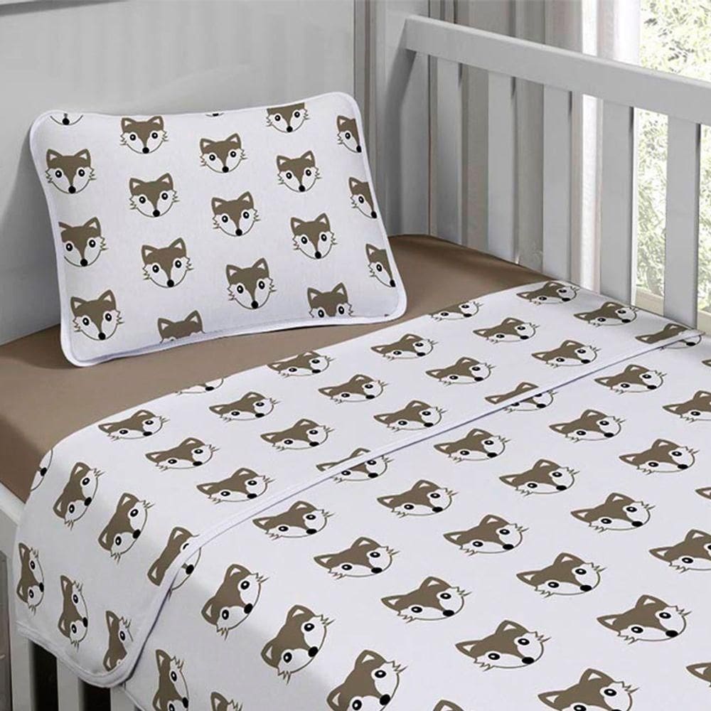 Jogo De Cama Tecebem Malha Berço Estampado Dori 3 Peças Duna