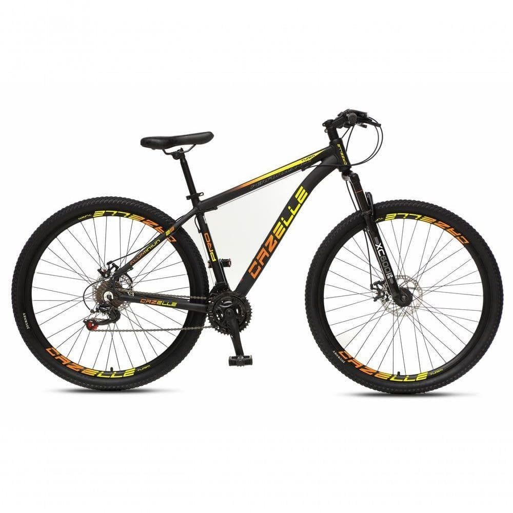 Bicicleta Aro 29 Colli Cazelle Turim 21m Aluminio Quadro 17 Preto/adesivo Amarelo/laranja