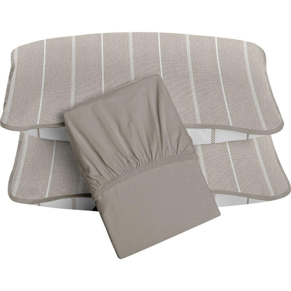 Jogo De Cama Tecebem Casal Malha 100% Algodão Omar 3 Peças Premium Castanho