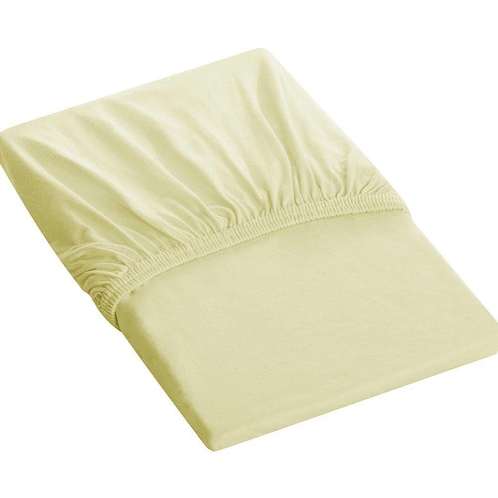 Lençol Tecebem Queen Malha C/ Elástico Liso 158mx198mx40cm Baunilha