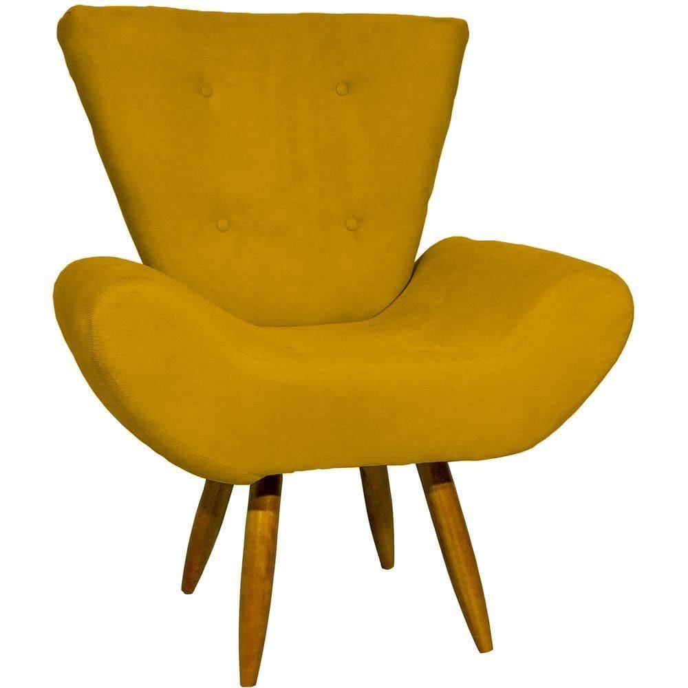 Poltrona Decorativa Para Sala Recepção Manicure Consultório Escritório Emilia Suede