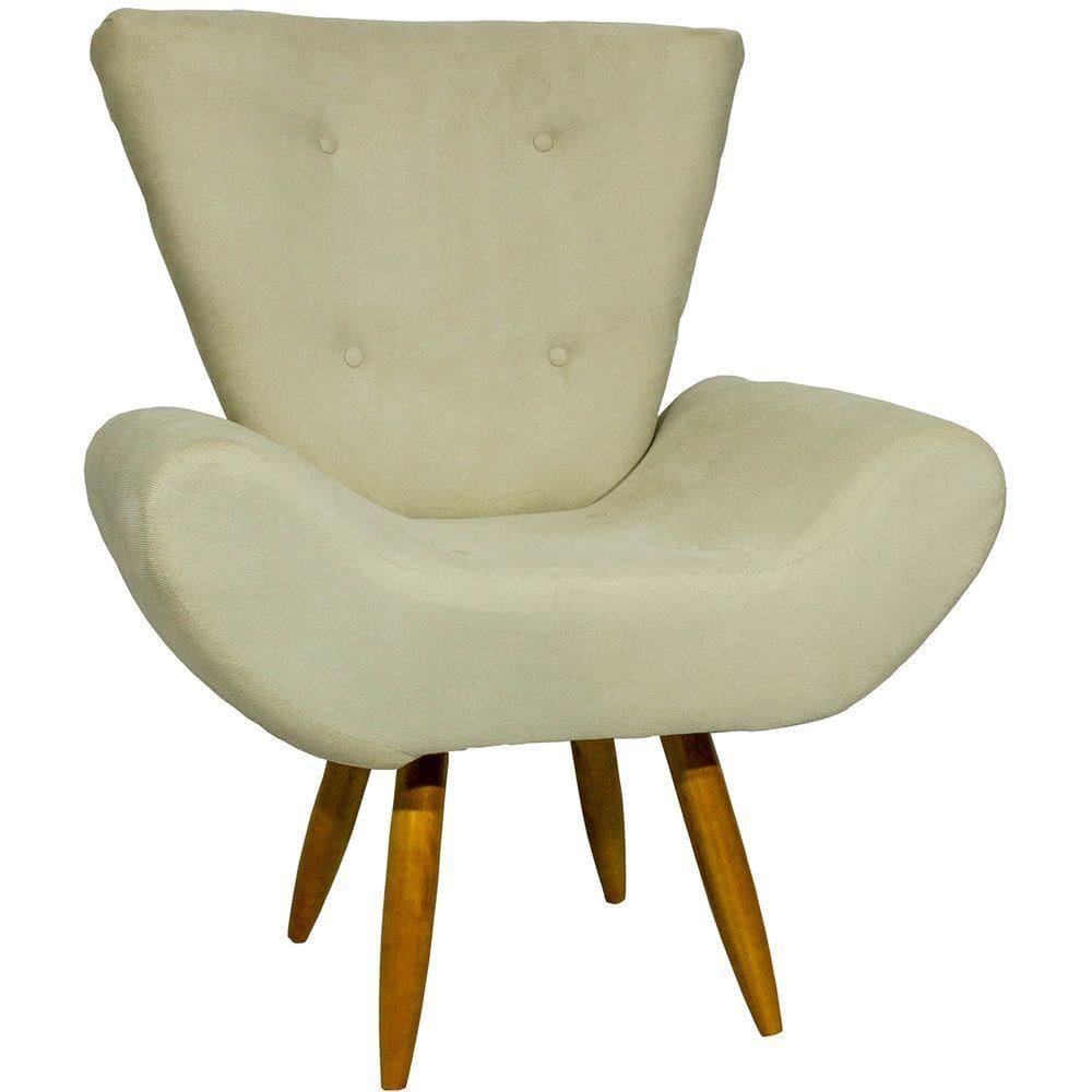 Poltrona Decorativa Para Sala Recepção Manicure Consultório Escritório Emilia Suede