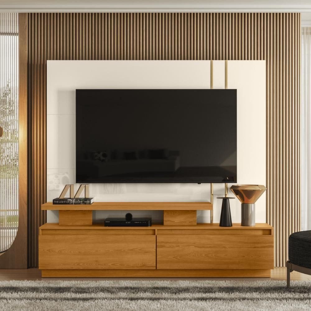 Home Theater New Minerva Com Painel Cinamomo/off-white