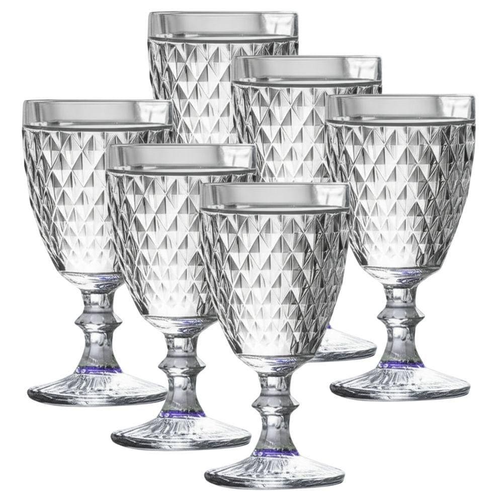 Conjunto 6 Copos Vidro Bico De Abacaxi Elegante