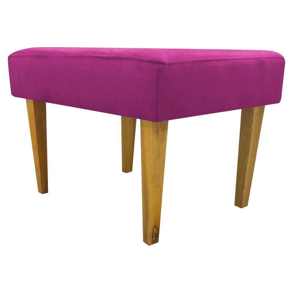 Puff Decorativo Retangular Para Sala Recepção Charme Pé Trapézio Suede Cores