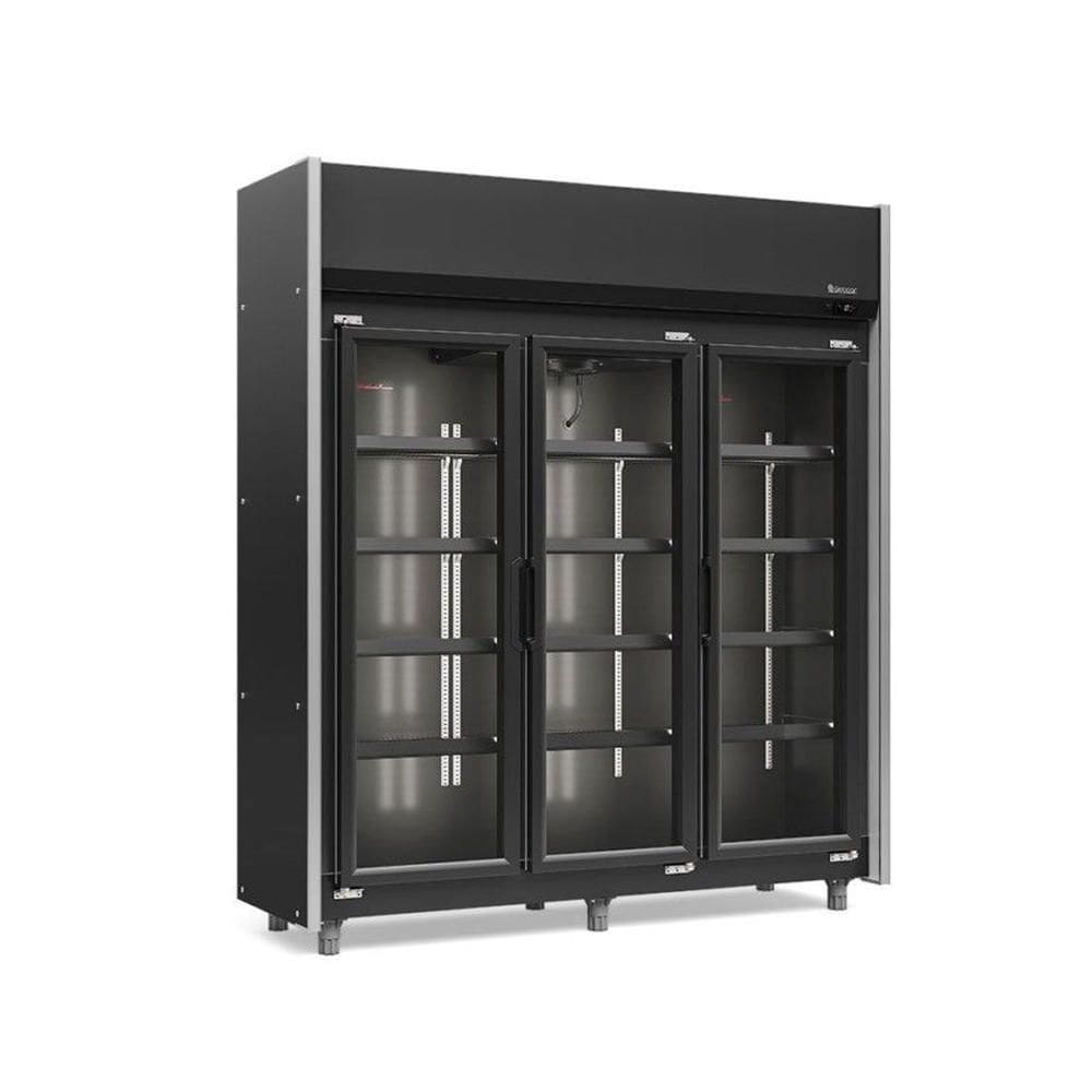Refrigerador Expositor Vertical 1200 Litros Preto 220V Gelopar GEAS-3P LB