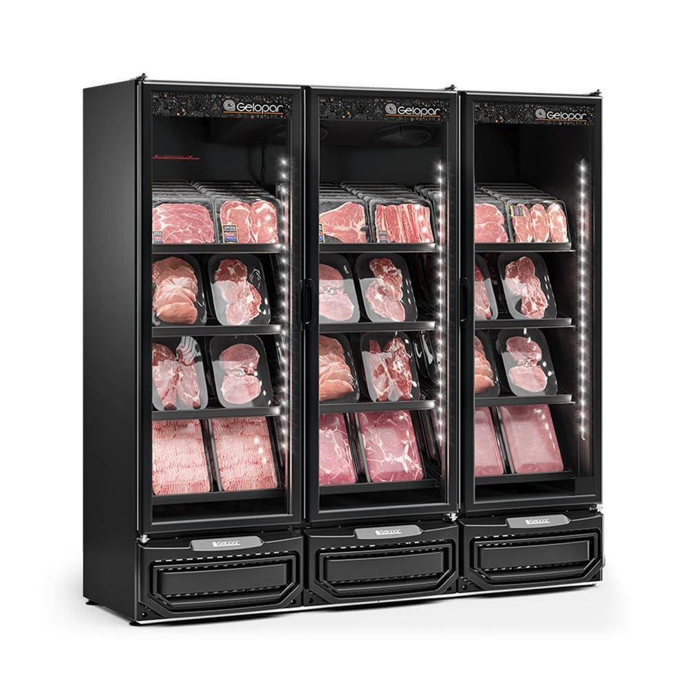 Refrigerador Expositor Vertical 1468 Litros Preto 220V Gelopar GCBC-1450 LB