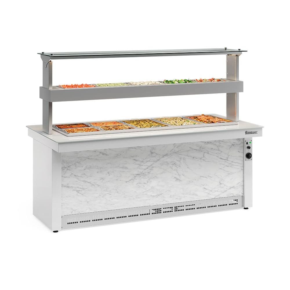 Buffet Conjugado Gelopar 7 Cubas Quentes 5 Cubas Frias Branco 220V GBTR-200