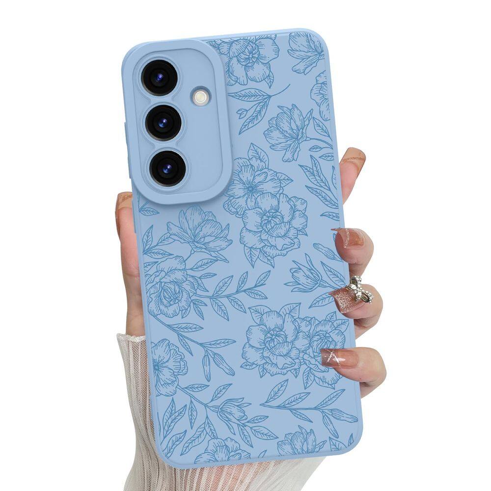 Capa de telefone MZELQ Silicone Floral Flowers para Samsung S25 Plus