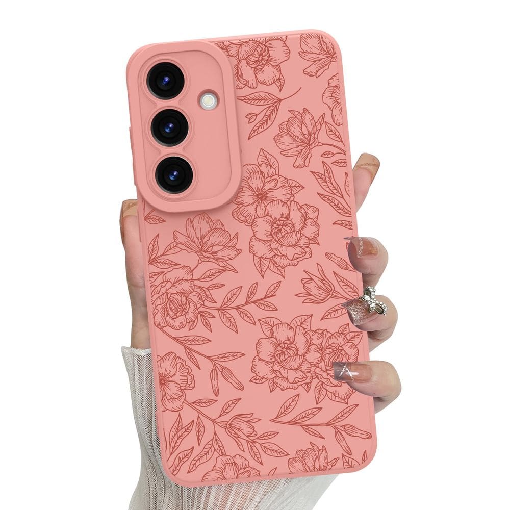 Capa de telefone MZELQ Silicone Floral Flowers para Samsung S25 Plus