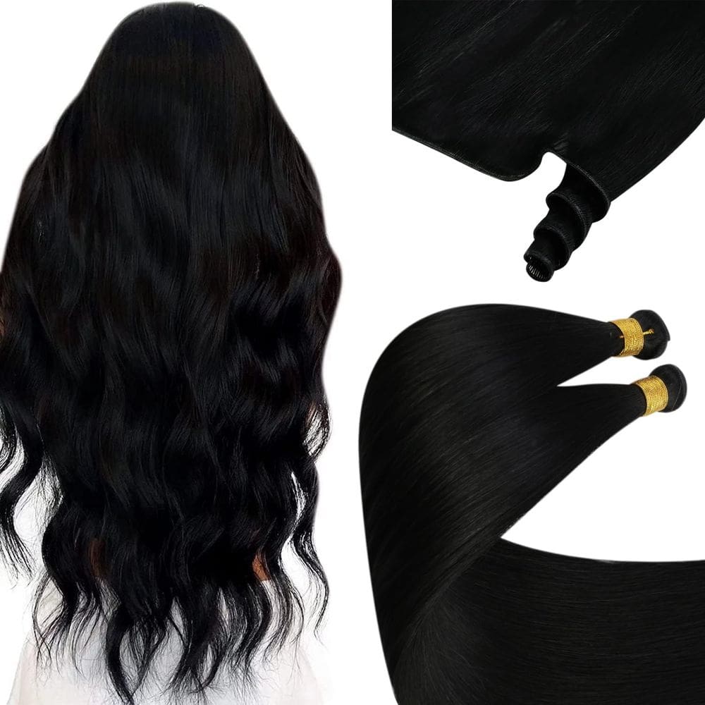 Extensões de cabelo Sunny Hair Genius Weft Black 35cm Remy Hair