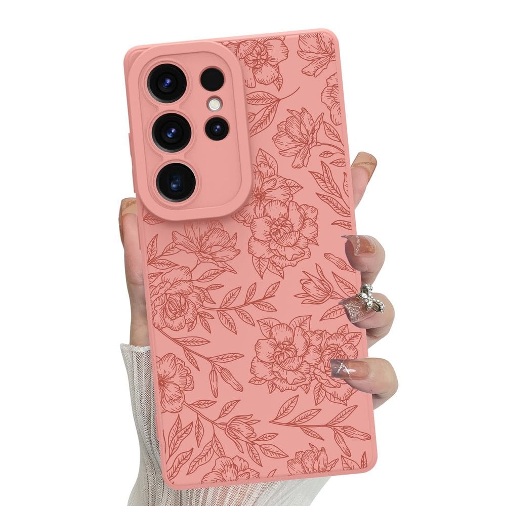 Capa de telefone MZELQ Silicone Floral para Samsung Galaxy S25 Ultra