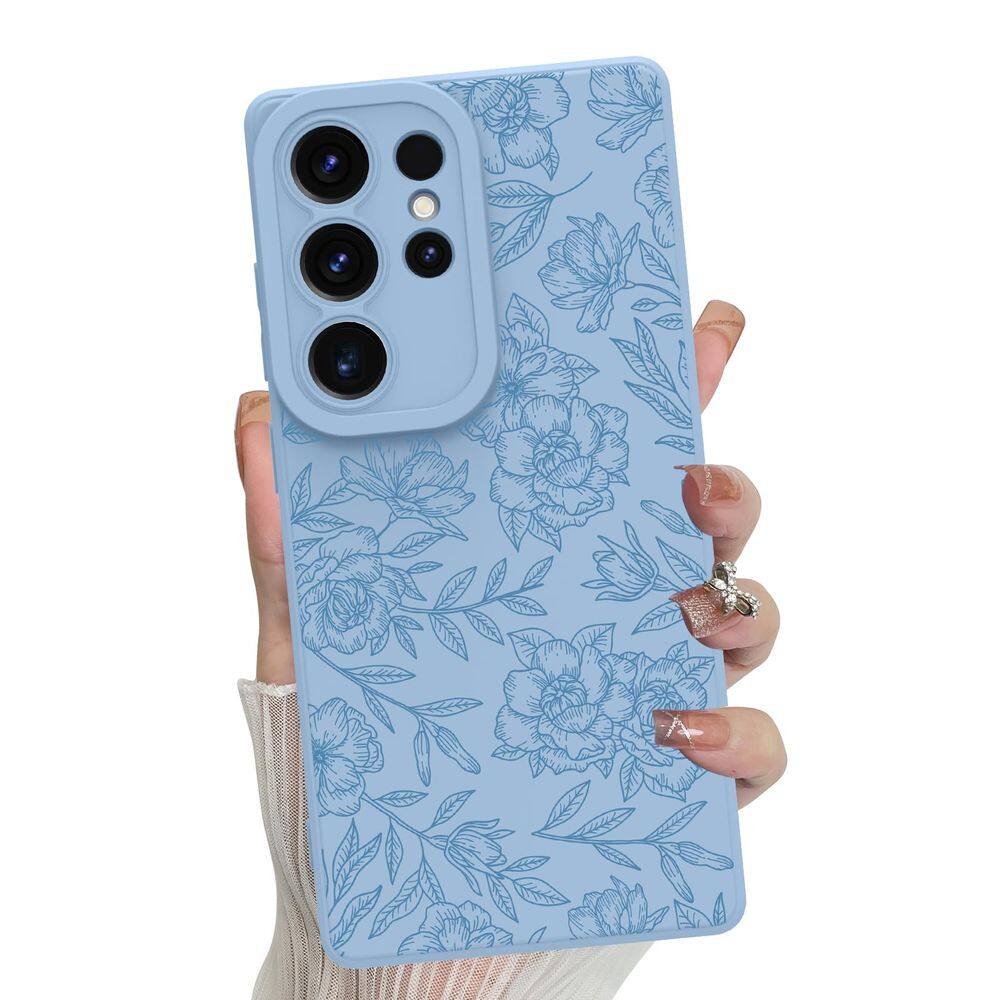 Capa de telefone MZELQ Silicone Floral Flowers para Samsung S25 Ultra