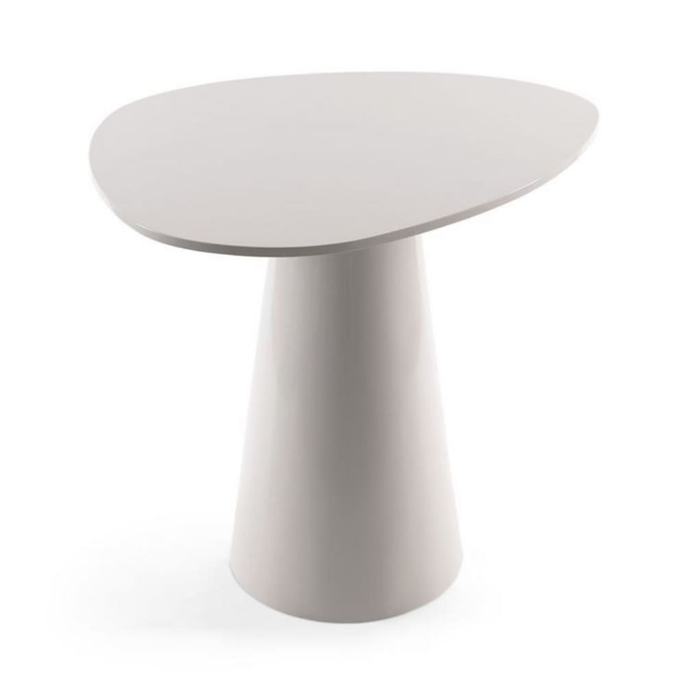 Mesa Lateral Orgânica Laqueado Branco 51 cm