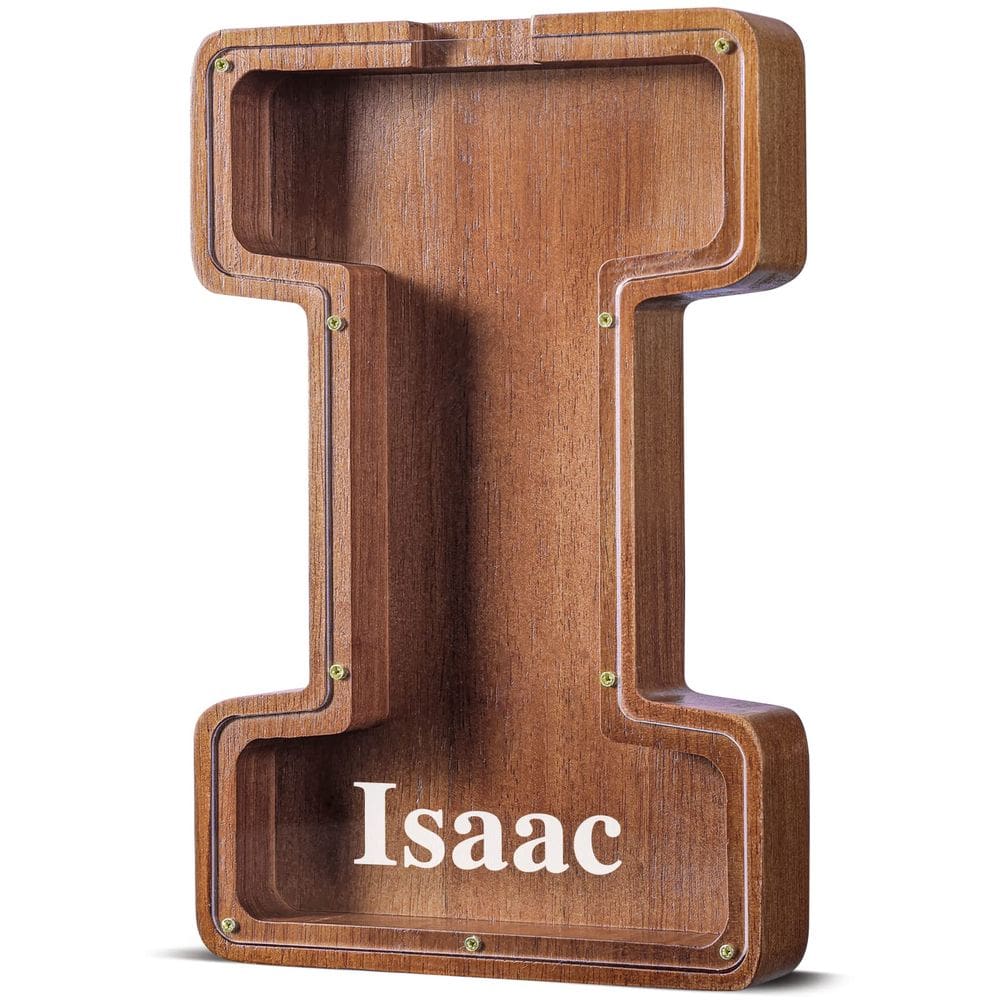 Piggy Bank Summidate Large Wooden Alphabet-I Personalizado
