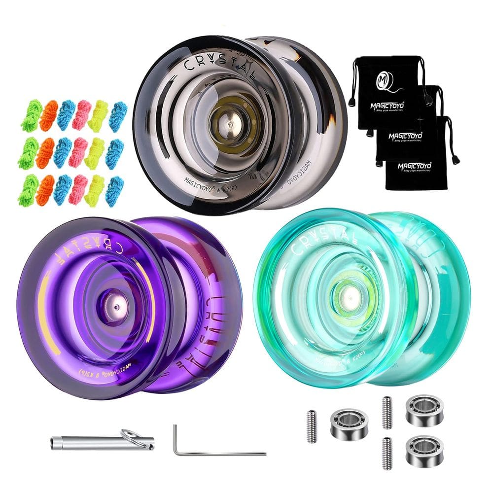Pacote de 3 Yoyo MAGICYOYO K2 Crystal com acessórios para crianças