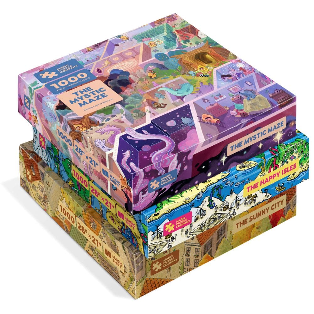 Quebra-cabeças Magic Puzzle Company, pacote com 3, 1000 peças