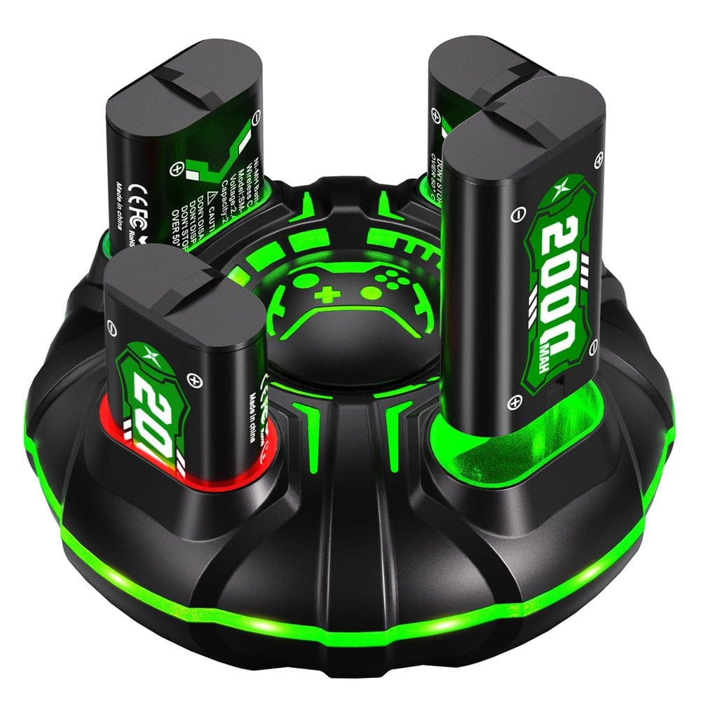 Pacote de bateria recarregável Ukor Fast Charging 4x4800mWh Xbox