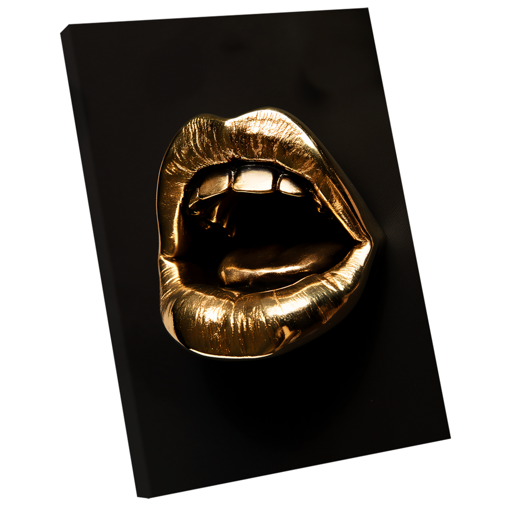 Quadro Decorativo Boca Dourada 3D