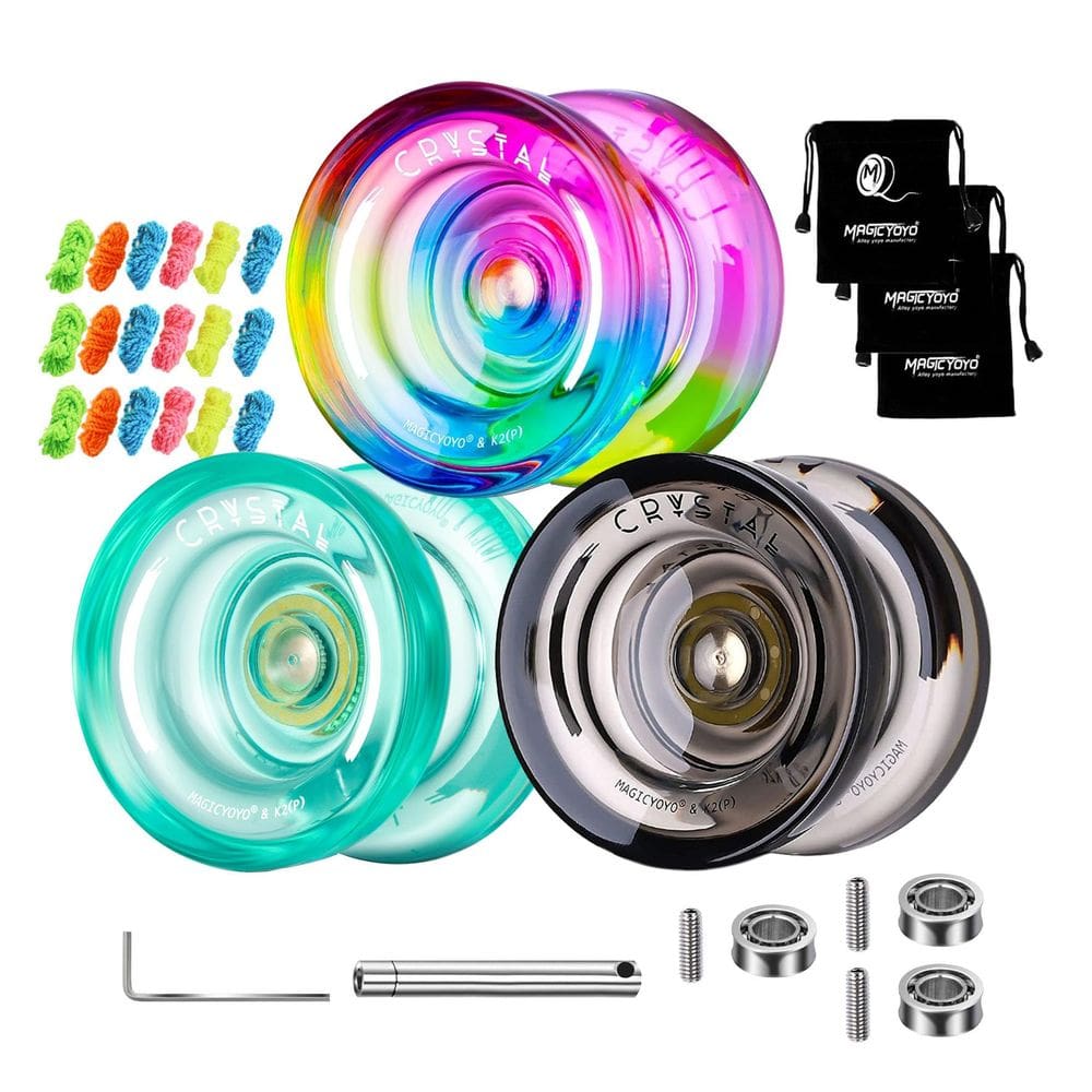 Pacote de 3 Yoyo MAGICYOYO K2 Crystal com acessórios para crianças