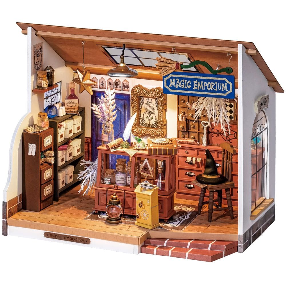 Kit de casa de bonecas em miniatura Rolife Mystic Archives com LED 1:20