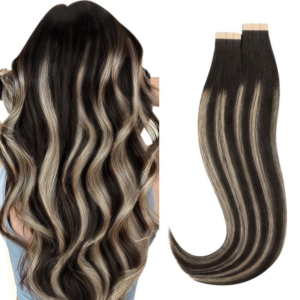 Fita adesiva em extensões de cabelo HOTBANANA 25 cm 40 unidades 60 g em linha reta