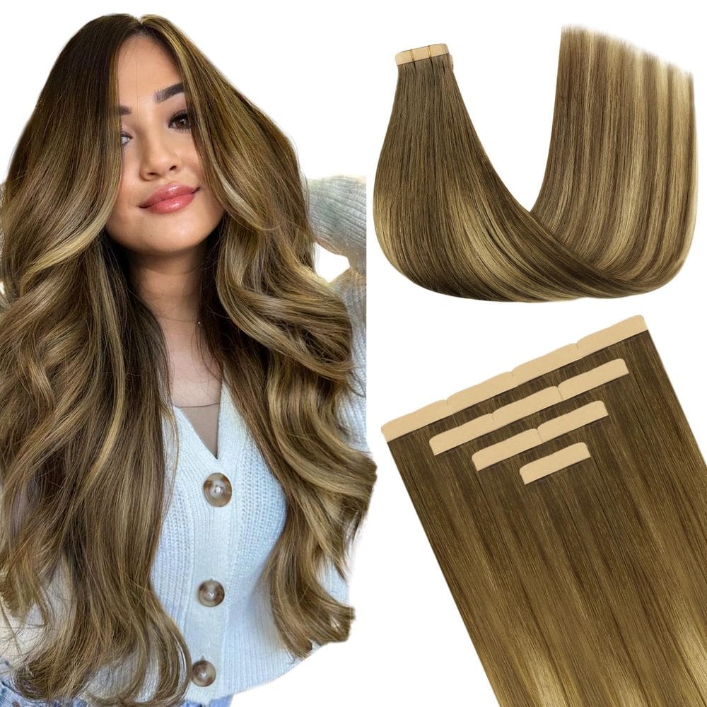 Fita adesiva em extensões de cabelo DOORES Medium Brown Dirty Blonde