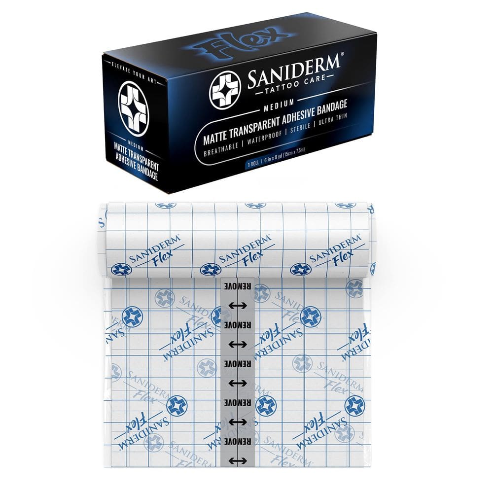 Bandagem de pós-tatuagem Saniderm Flex Medium Roll 6x8cm