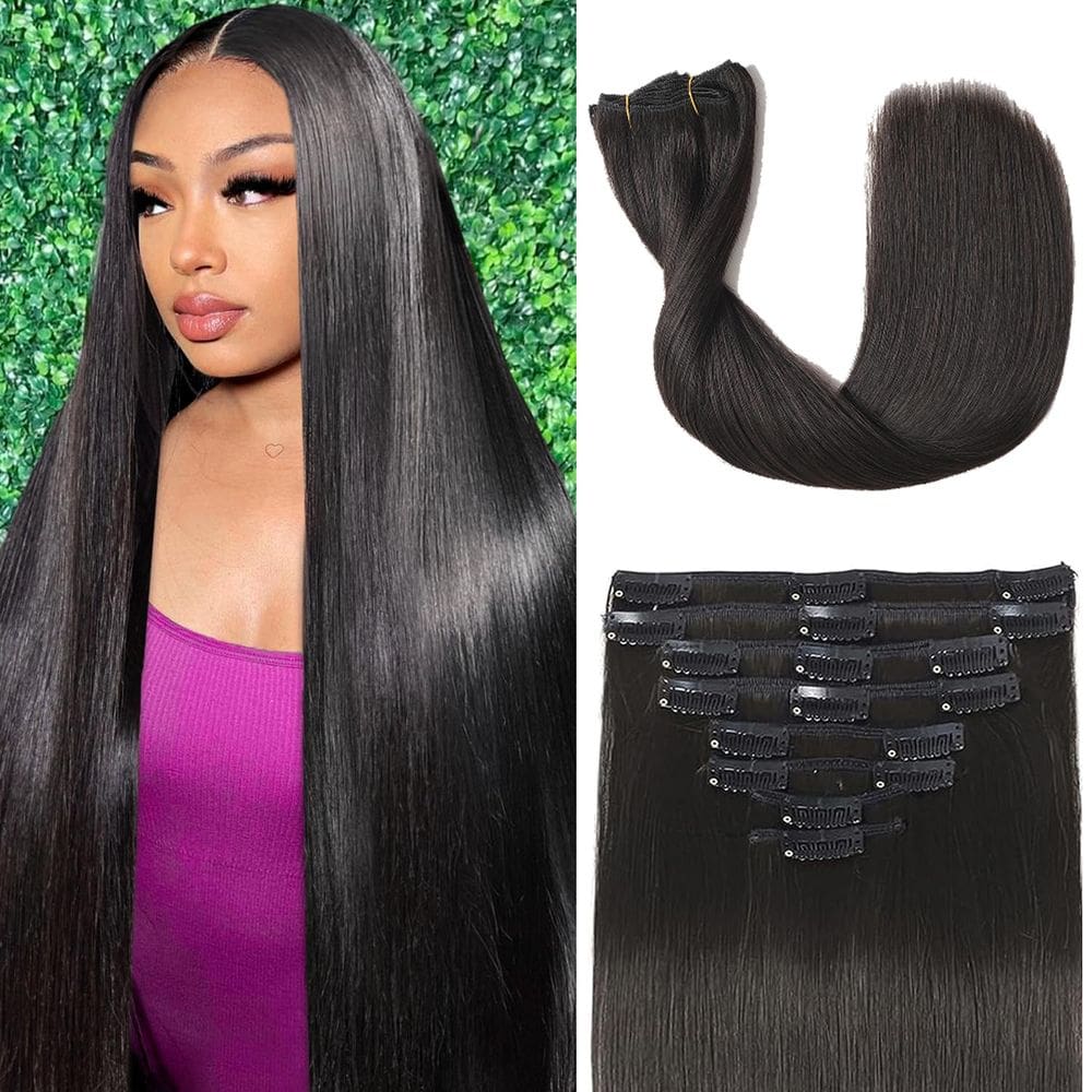 Clip in Hair Extensions Tebelove Human Hair 50 cm 80 g 8 unidades