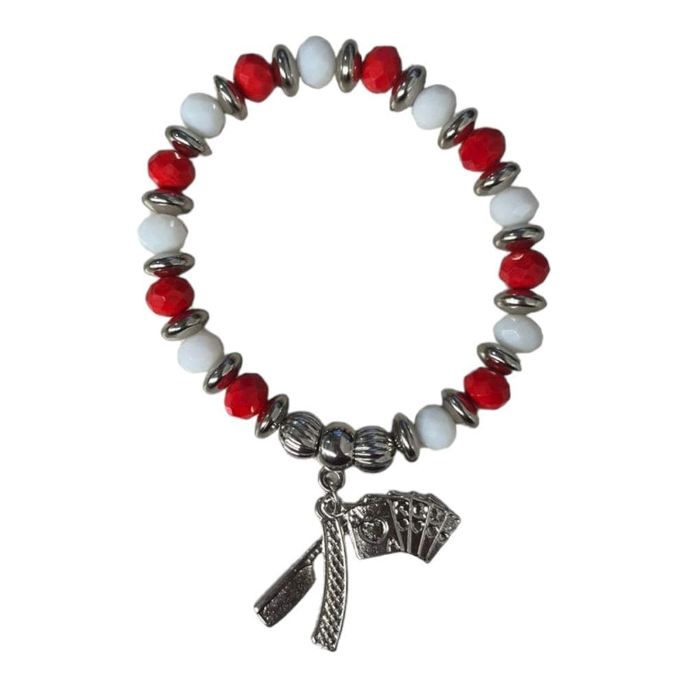 Pulseira Maria Navalha Baralho Prata Cristal e Silicone