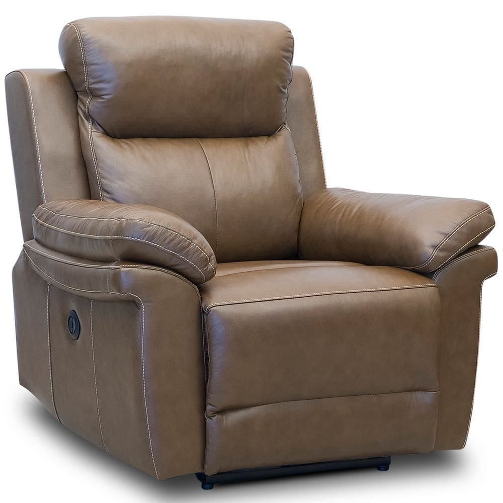 Poltrona do Papai Retrátil Reclinável Elétrica Imperial L06 Couríssimo Marrom Castanho - Lyam Decor