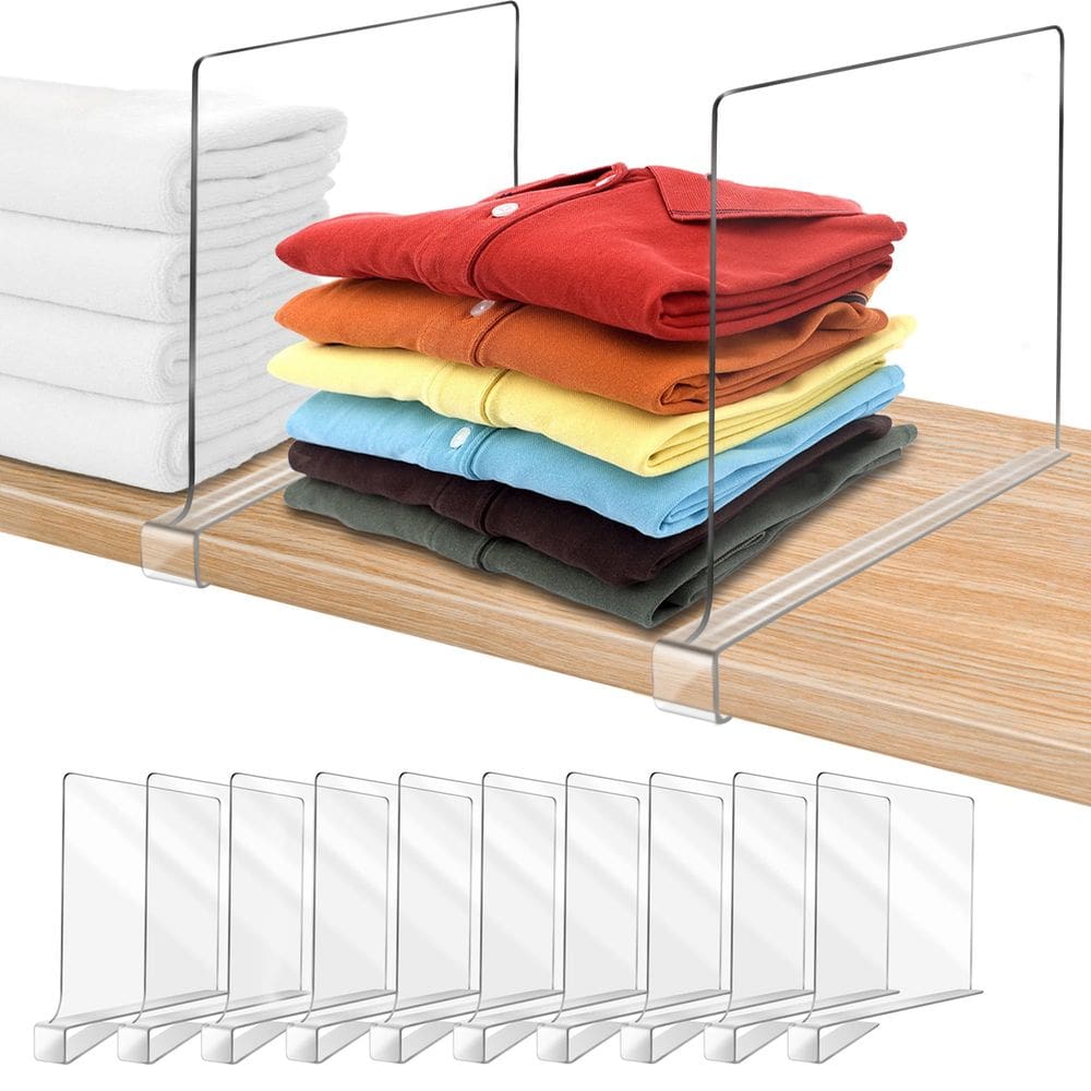 Divisórias de prateleira Omegelic de 30 cm para organização de armários, pacote com 10