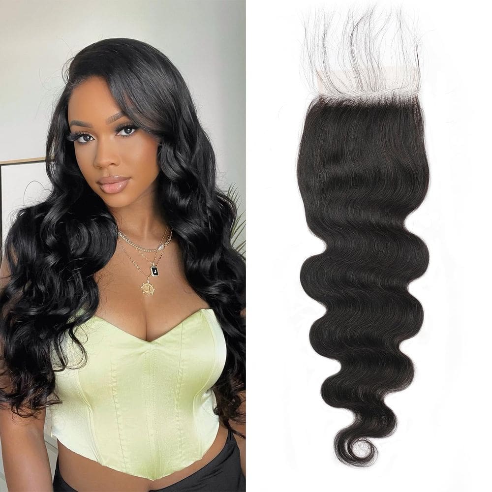 Fecho FEHOKA 20cm HD Lace Body Wave 100% cabelo humano