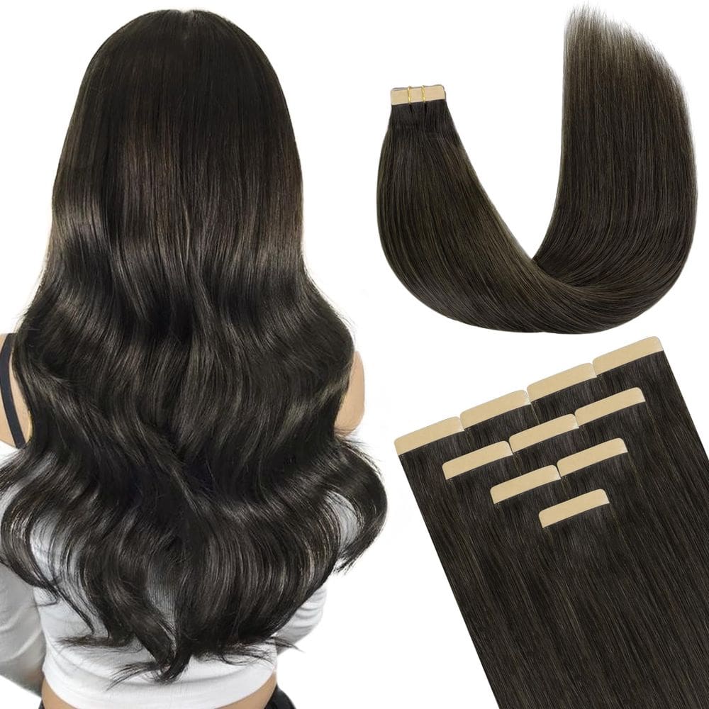 Fita adesiva em extensões de cabelo DOORES Mocha Brown 66 cm 10 unidades 30 g
