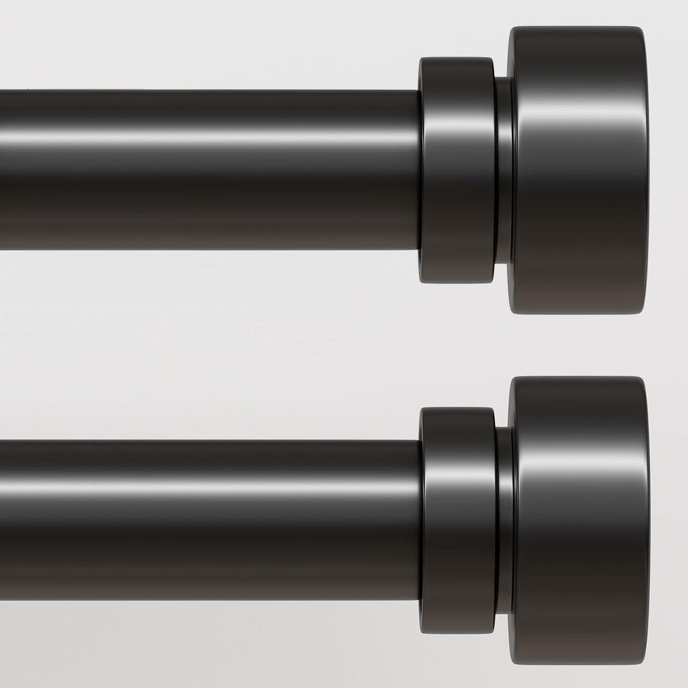 Conjunto de barras de cortina Lootkell Modern Black 122 a 213 cm, pacote com 2
