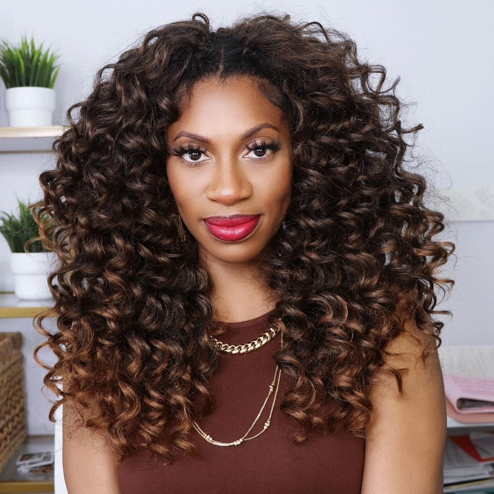 ToyoTress Ocean Wave para cabelo de crochê, 16 polegadas, marrom ombre, 8 pacotes