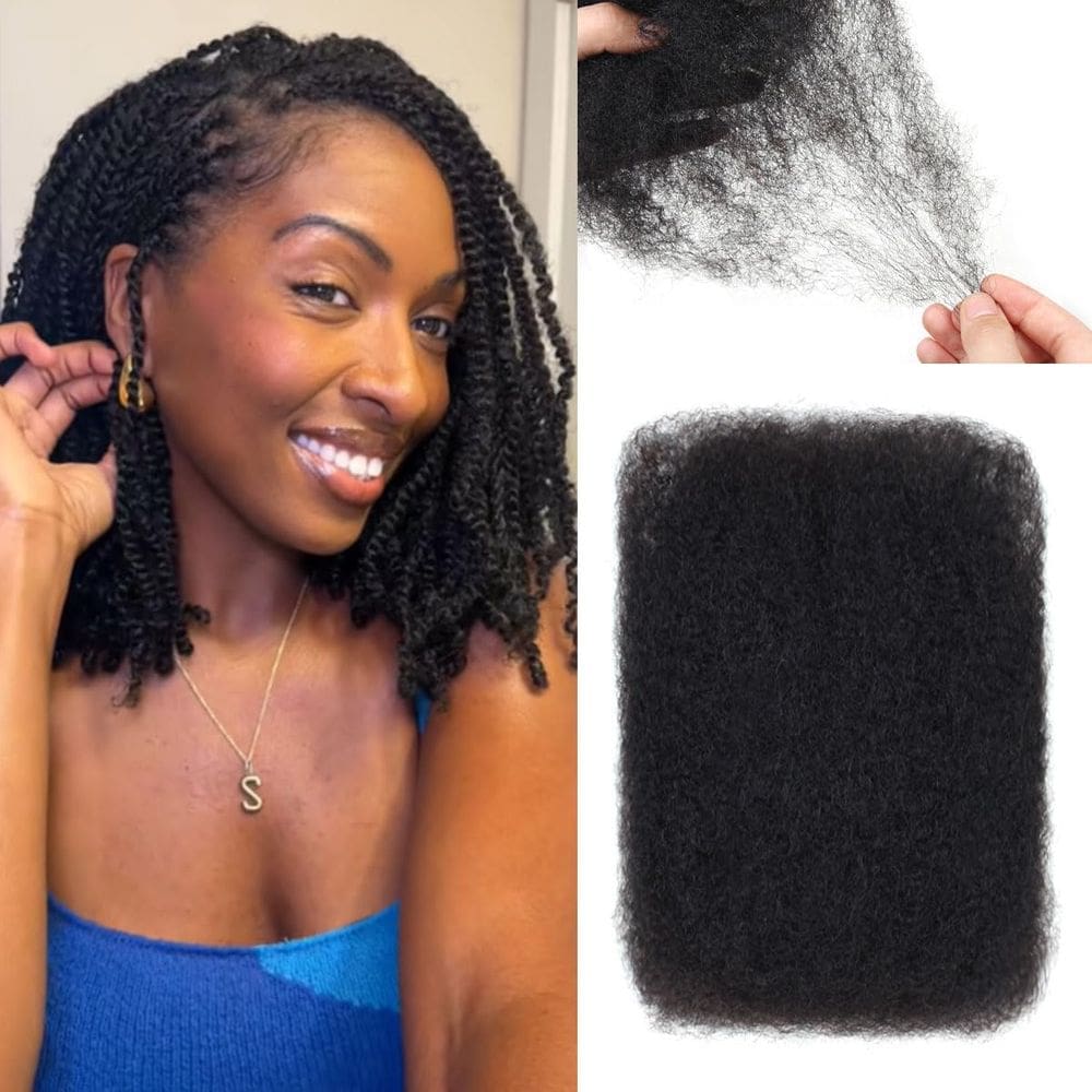Extensões de cabelo Sangtok Afro Kinkys Bulk Human Hair 30cm