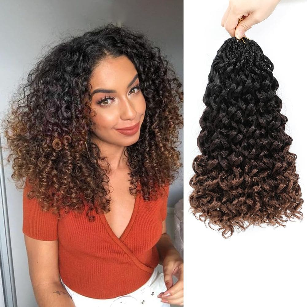 Cabelo de crochê Naniciar Pretwisted Gogo Curl 30 cm, 8 pacotes