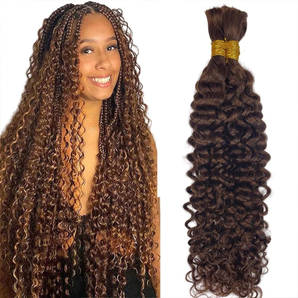 Trançando o cabelo ONICE Chocolate Brown 12A Deep Wave 22 polegadas