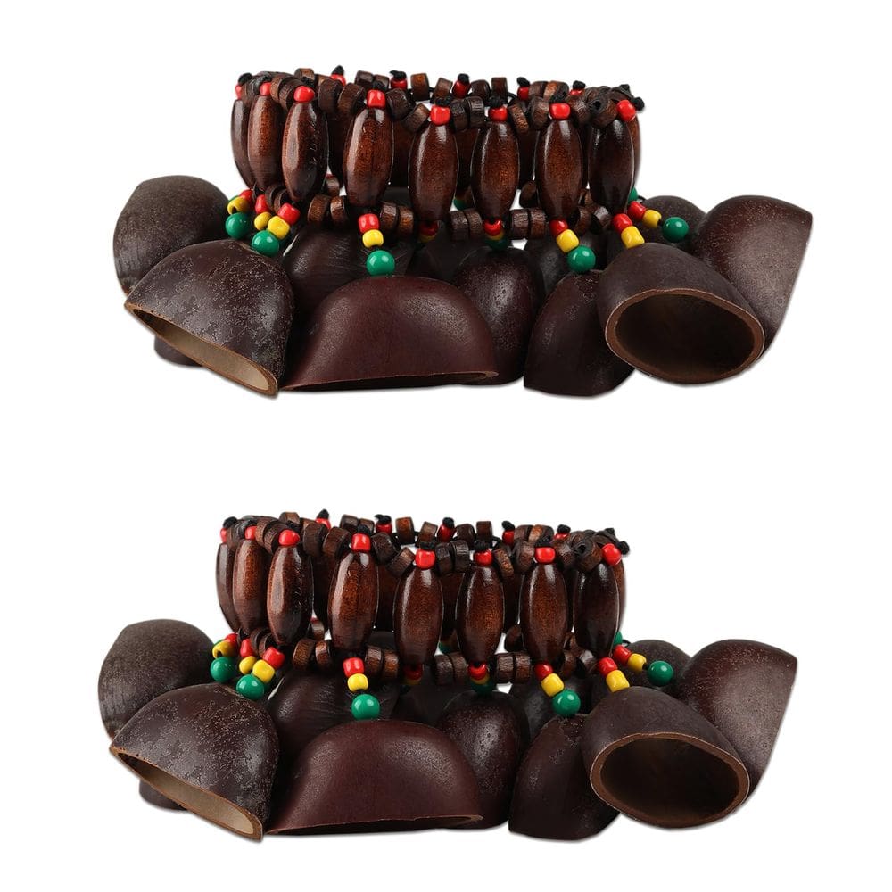 Pulseira Rattle Anklet Cacho Seed 2 peças African Shaker Brown